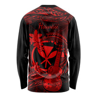 Hawaii Long Sleeve Shirt Ukulele Mix Polynesian Plumeria Red Version LT14 - Polynesian Pride