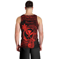 Hawaii Men Tank Top Ukulele Mix Polynesian Plumeria Red Version LT14 - Polynesian Pride