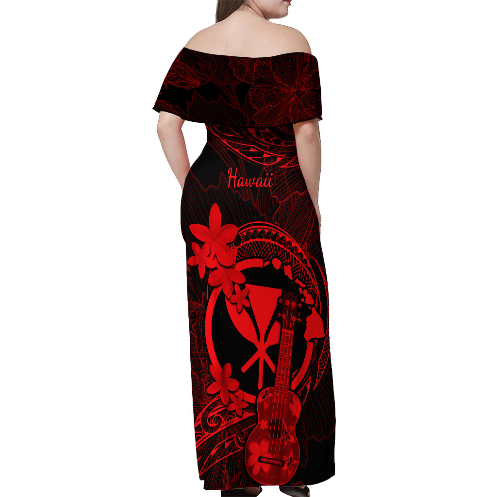 hawaii-off-shoulder-maxi-dress-ukulele-mix-polynesian-plumeria-red-version