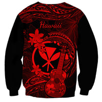 Hawaii Sweatshirt Ukulele Mix Polynesian Plumeria Red Version LT14 - Polynesian Pride