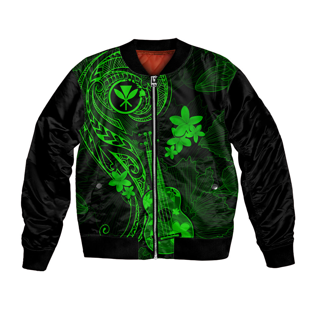 hawaii-bomber-jacket-ukulele-mix-polynesian-plumeria-green-version