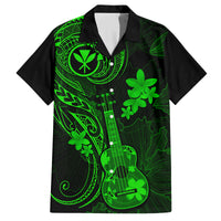 hawaii-family-matching-off-shoulder-long-sleeve-dress-and-hawaiian-shirt-ukulele-mix-polynesian-plumeria-green-version