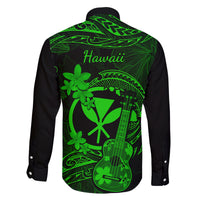 Hawaii Family Matching Summer Maxi Dress and Hawaiian Shirt Ukulele Mix Polynesian Plumeria Green Version LT14 - Polynesian Pride