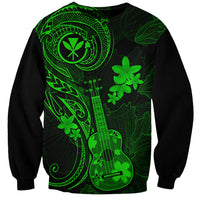 Hawaii Sweatshirt Ukulele Mix Polynesian Plumeria Green Version LT14 Unisex Green - Polynesian Pride