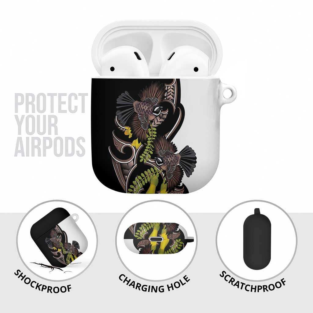 New Zealand Valentines Day AirPods Case Piwakawaka Lovers Maori Koru Tattoo - Polynesian Pride