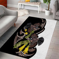 New Zealand Valentines Day Area Rug Piwakawaka Lovers Maori Koru Tattoo LT14 - Polynesian Pride