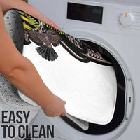 New Zealand Valentines Day Bathroom Set Piwakawaka Lovers Maori Koru Tattoo - Polynesian Pride