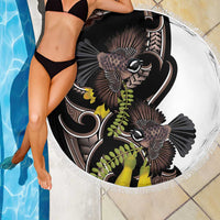 New Zealand Valentines Day Beach Blanket Piwakawaka Lovers Maori Koru Tattoo LT14 - Polynesian Pride