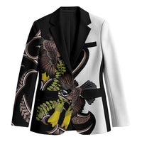 New Zealand Valentines Day Blazer Piwakawaka Lovers Maori Koru Tattoo LT14 Unisex Black - Polynesian Pride