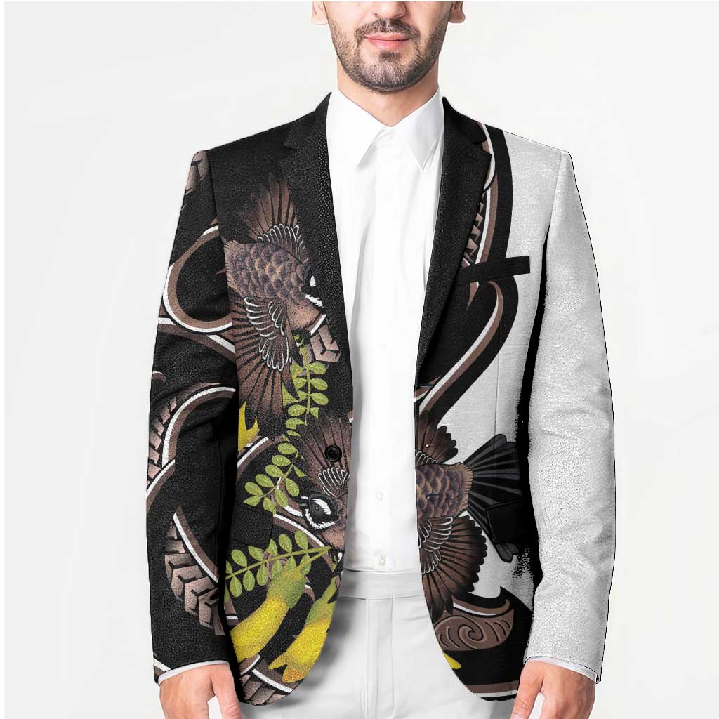 New Zealand Valentines Day Blazer Piwakawaka Lovers Maori Koru Tattoo LT14 - Polynesian Pride
