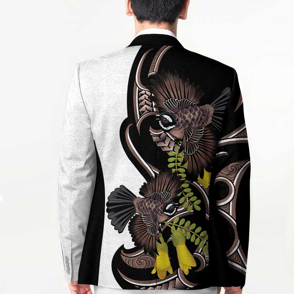 New Zealand Valentines Day Blazer Piwakawaka Lovers Maori Koru Tattoo LT14 - Polynesian Pride