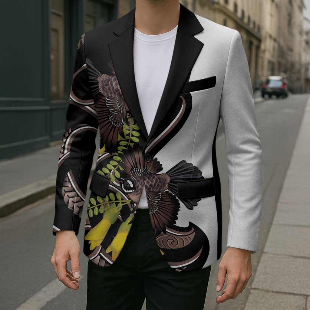 New Zealand Valentines Day Blazer Piwakawaka Lovers Maori Koru Tattoo LT14 - Polynesian Pride