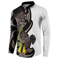 New Zealand Valentines Day Button Sweatshirt Piwakawaka Lovers Maori Koru Tattoo - Polynesian Pride