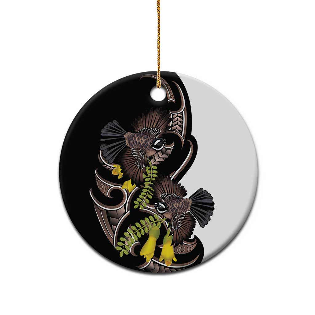 New Zealand Valentines Day Ceramic Ornament Piwakawaka Lovers Maori Koru Tattoo LT14 - Polynesian Pride