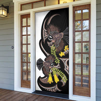 New Zealand Valentines Day Door Cover Piwakawaka Lovers Maori Koru Tattoo - Polynesian Pride