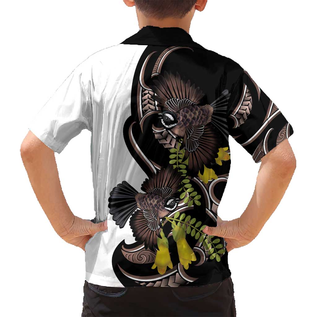 New Zealand Valentines Day Family Matching Long Sleeve Bodycon Dress and Hawaiian Shirt Piwakawaka Lovers Maori Koru Tattoo - Polynesian Pride