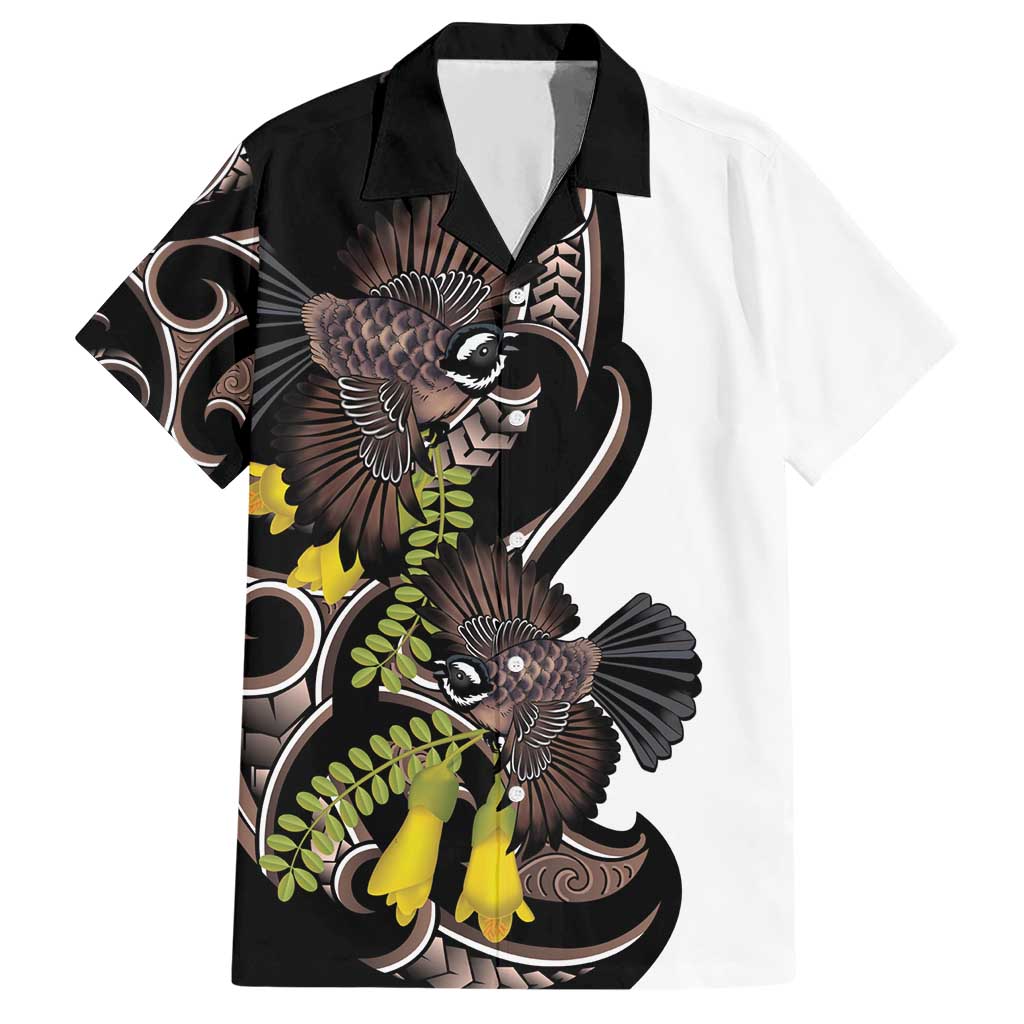 New Zealand Valentines Day Hawaiian Shirt Piwakawaka Lovers Maori Koru Tattoo - Polynesian Pride
