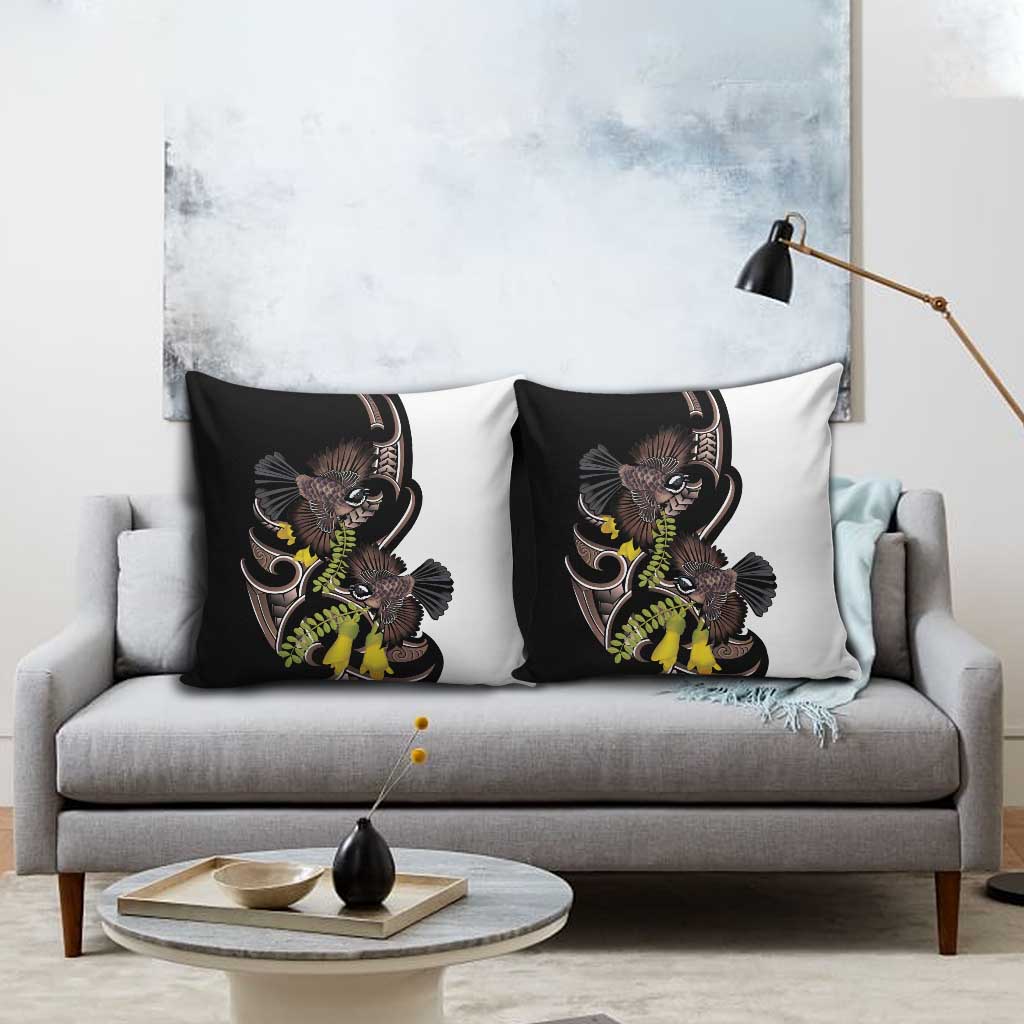 New Zealand Valentines Day Pillow Cover Piwakawaka Lovers Maori Koru Tattoo LT14 - Polynesian Pride