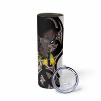 New Zealand Valentines Day Skinny Tumbler Piwakawaka Lovers Maori Koru Tattoo - Polynesian Pride