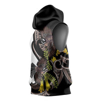 New Zealand Valentines Day Sleeveless Hoodie Piwakawaka Lovers Maori Koru Tattoo - Polynesian Pride