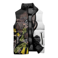 New Zealand Valentines Day Sleeveless Puffer Jacket Piwakawaka Lovers Maori Koru Tattoo - Polynesian Pride