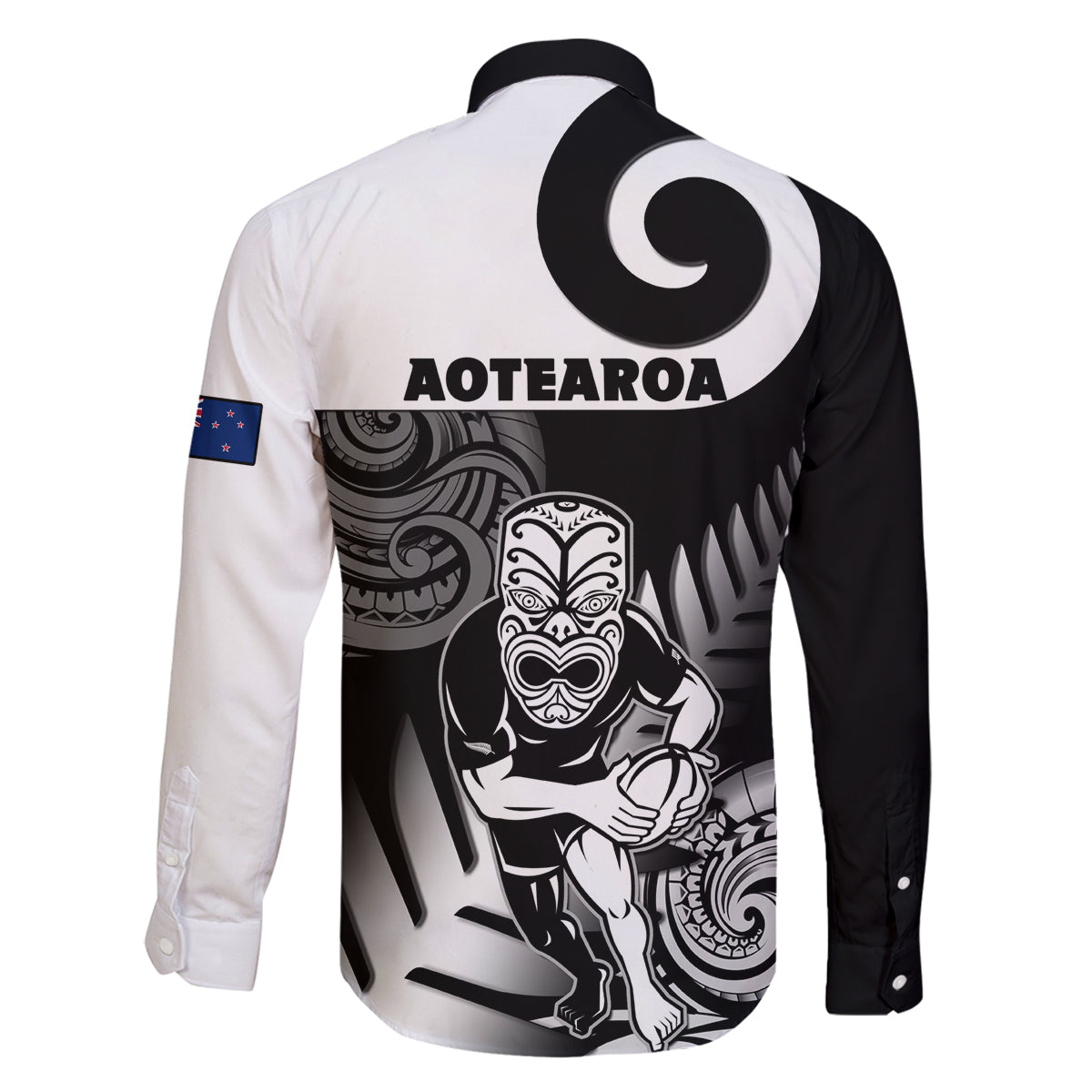 New Zealand Silver Fern Rugby Family Matching Off Shoulder Maxi Dress and Hawaiian Shirt Go Champions NZ All Black Maori Koru LT14 - Polynesian Pride