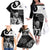 Custom New Zealand Silver Fern Rugby Family Matching Off Shoulder Long Sleeve Dress and Hawaiian Shirt Go Champions NZ All Black Maori Koru LT14 - Polynesian Pride