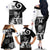 Custom New Zealand Silver Fern Rugby Family Matching Off Shoulder Long Sleeve Dress and Hawaiian Shirt Go Champions NZ All Black Maori Koru LT14 - Polynesian Pride