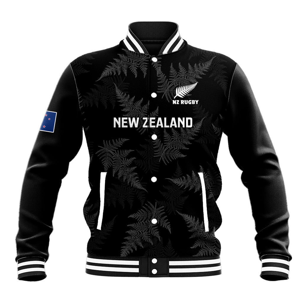 New Zealand Silver Fern Rugby Baseball Jacket 2023 Go Aotearoa Champions World Cup LT14 Unisex Black - Polynesian Pride