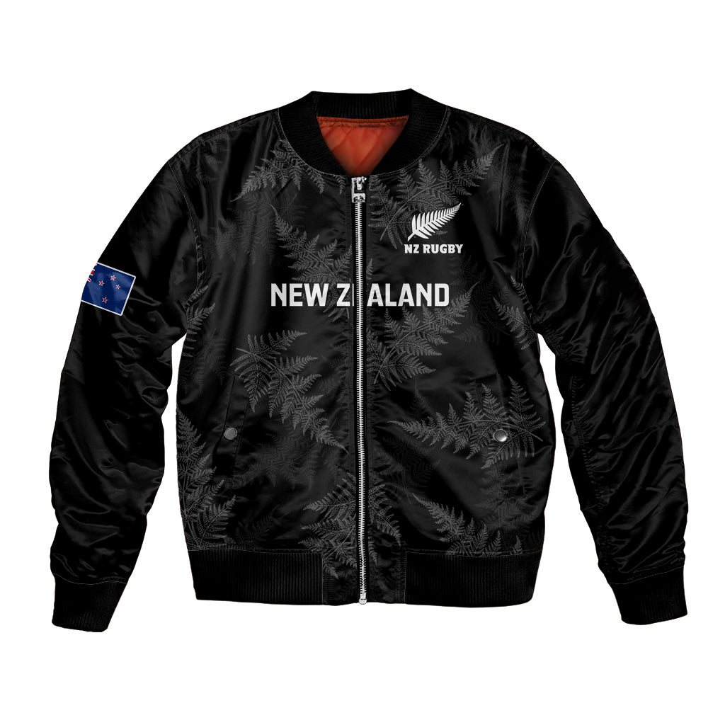 Custom New Zealand Silver Fern Rugby Bomber Jacket 2023 Go Aotearoa Champions World Cup LT14 Unisex Black - Polynesian Pride