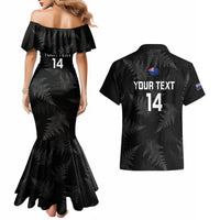 Custom New Zealand Silver Fern Rugby Couples Matching Mermaid Dress and Hawaiian Shirt 2023 Go Aotearoa Champions World Cup LT14 - Polynesian Pride