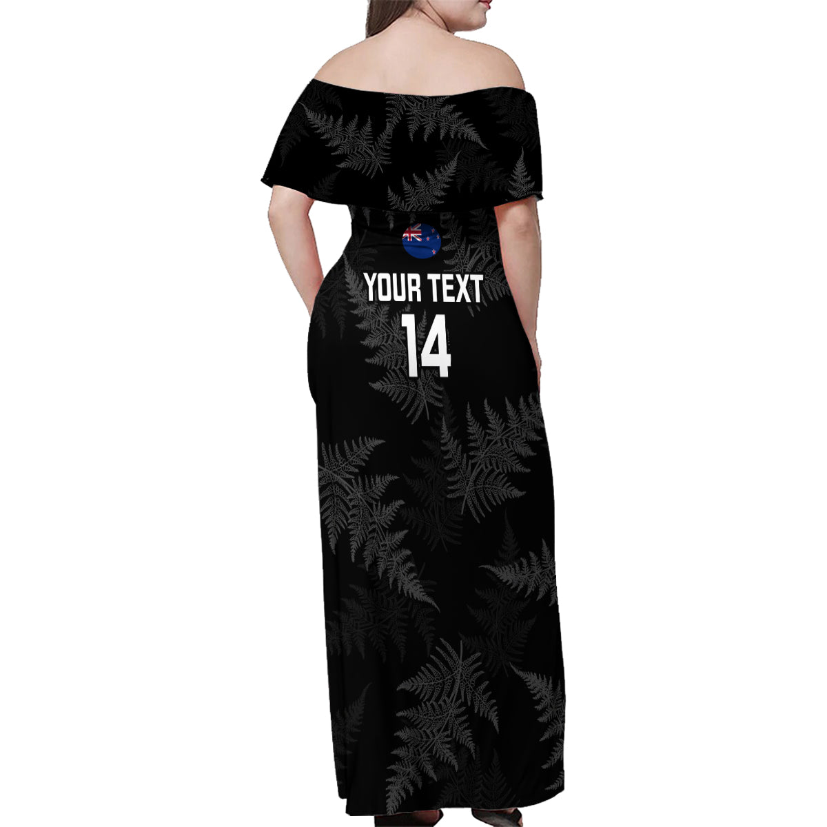 Custom New Zealand Silver Fern Rugby Family Matching Off Shoulder Maxi Dress and Hawaiian Shirt 2023 Go Aotearoa Champions World Cup LT14 - Polynesian Pride