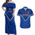 Samoa Rugby Couples Matching Off Shoulder Maxi Dress and Hawaiian Shirt 2023 Go Manu Samoa LT14 Blue - Polynesian Pride