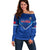 Samoa Rugby Off Shoulder Sweater 2023 Go Manu Samoa LT14 Women Blue - Polynesian Pride