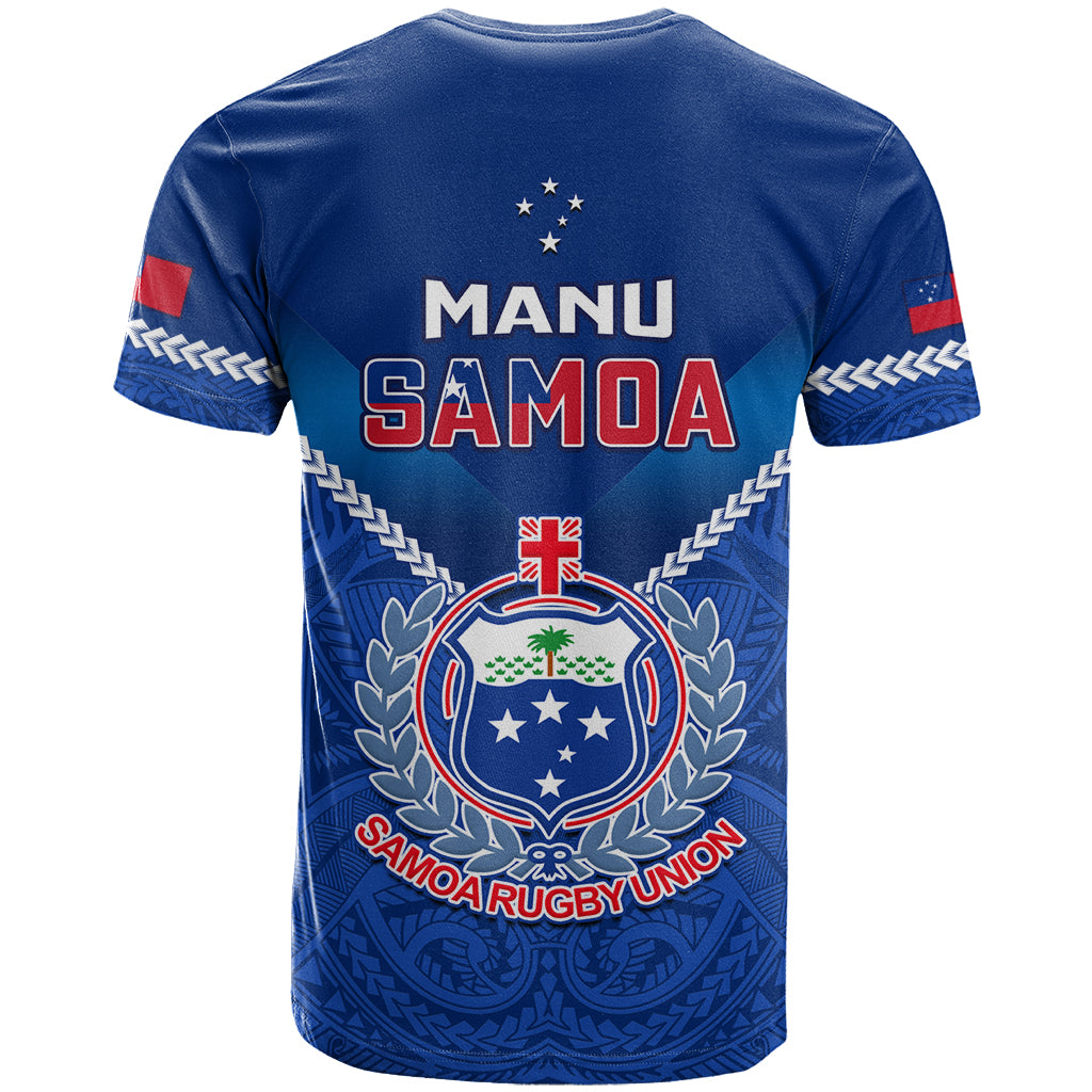 Samoa Rugby T Shirt 2023 Go Manu Samoa With Polynesian Tattoo LT14 - Polynesian Pride