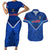 Custom Samoa Rugby Couples Matching Short Sleeve Bodycon Dress and Hawaiian Shirt 2023 Go Manu Samoa LT14 Blue - Polynesian Pride