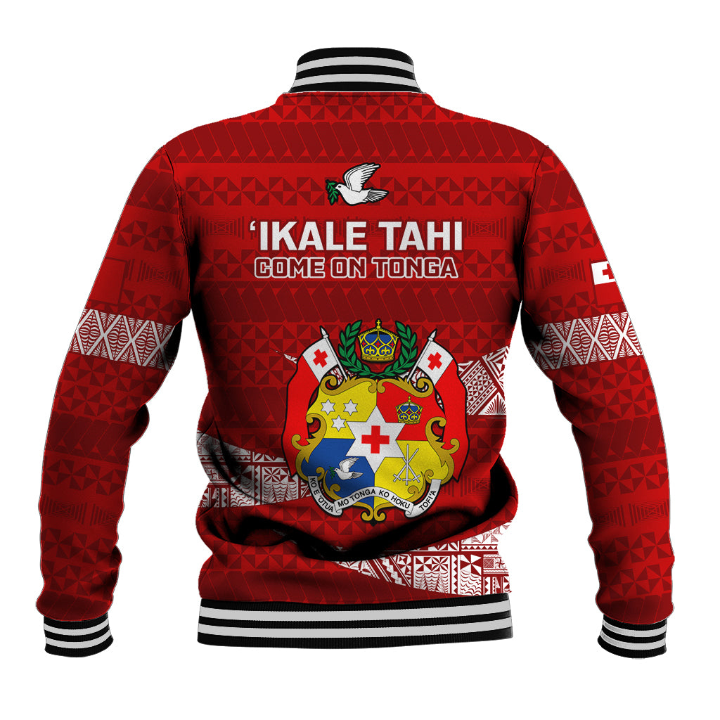 Tonga Rugby Baseball Jacket 2023 Ikale Tahi Tongan Ngatu Pattern LT14 - Polynesian Pride