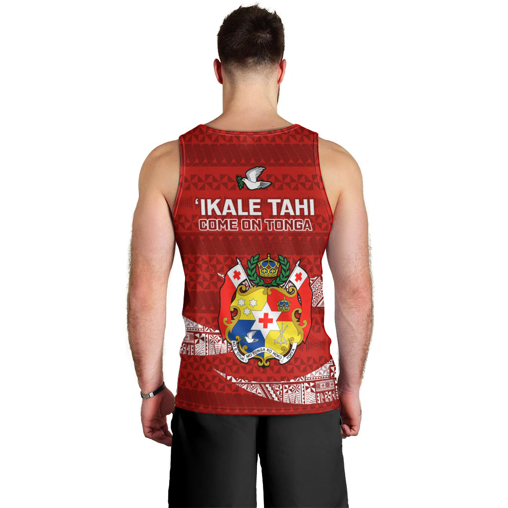 Tonga Rugby Men Tank Top 2023 Ikale Tahi Tongan Ngatu Pattern LT14 - Polynesian Pride