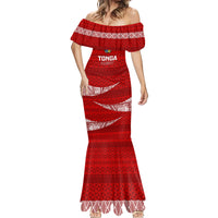 Tonga Rugby Mermaid Dress 2023 Ikale Tahi Tongan Ngatu Pattern LT14 - Polynesian Pride