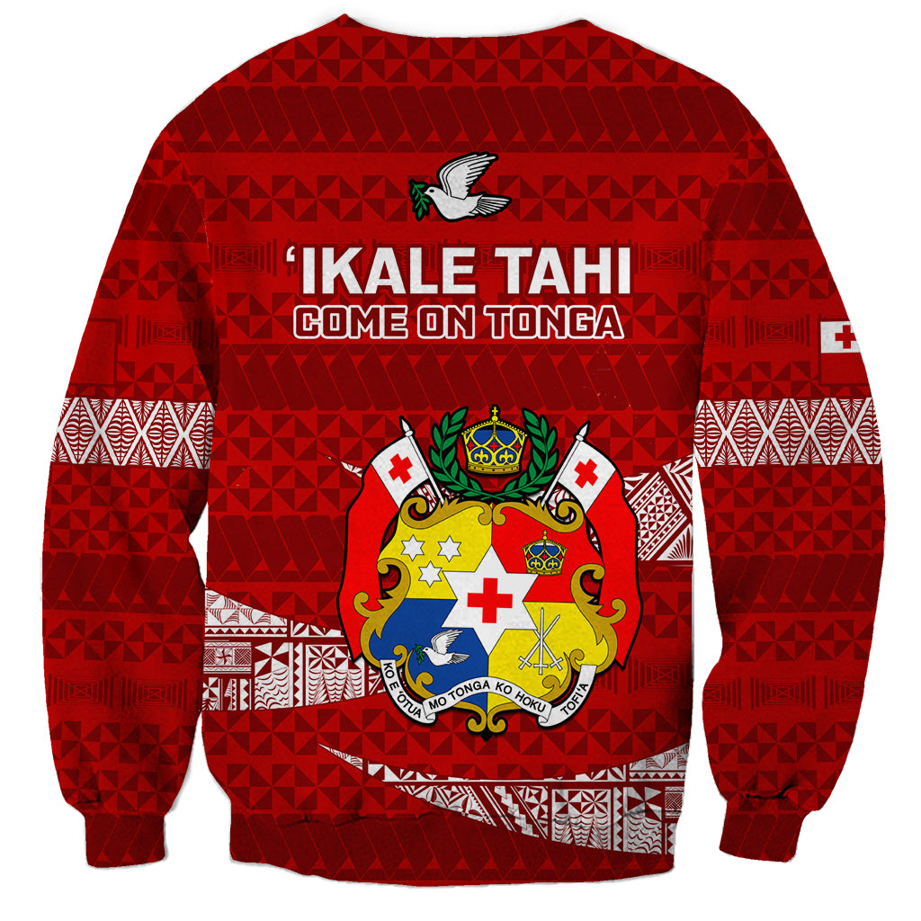 Tonga Rugby Sweatshirt 2023 Ikale Tahi Tongan Ngatu Pattern LT14 - Polynesian Pride