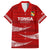 Custom Tonga Rugby Family Matching Off Shoulder Maxi Dress and Hawaiian Shirt 2023 Ikale Tahi Tongan Ngatu Pattern LT14 Dad's Shirt - Short Sleeve Red - Polynesian Pride