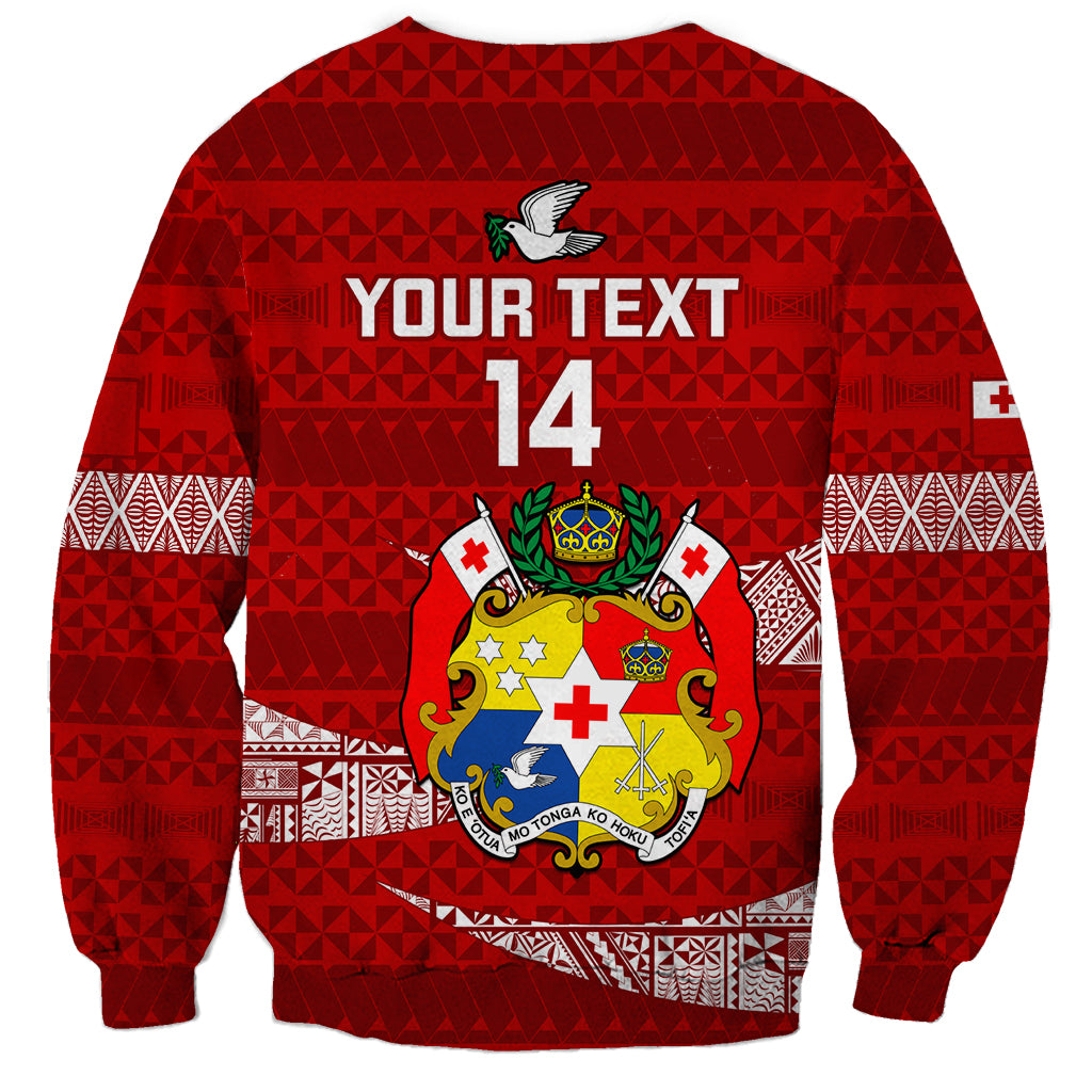 Custom Tonga Rugby Sweatshirt 2023 Ikale Tahi Tongan Ngatu Pattern LT14 - Polynesian Pride