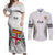 Custom Fiji Rugby Couples Matching Off Shoulder Maxi Dress and Long Sleeve Button Shirts 2023 Go Champions World Cup Fijian Tapa Pattern LT14 White - Polynesian Pride