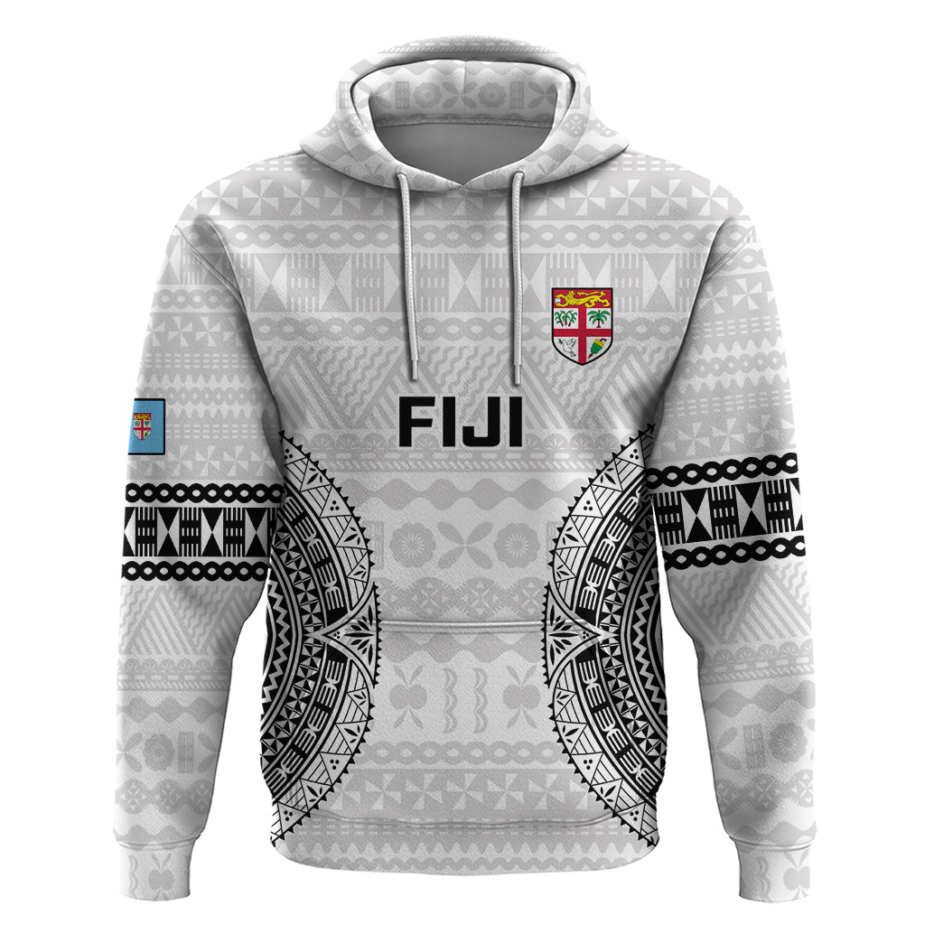 Custom Fiji Rugby Hoodie 2023 Go Champions World Cup Fijian Tapa Pattern LT14 Pullover Hoodie White - Polynesian Pride