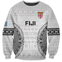 Custom Fiji Rugby Sweatshirt 2023 Go Champions World Cup Fijian Tapa Pattern LT14 Unisex White - Polynesian Pride