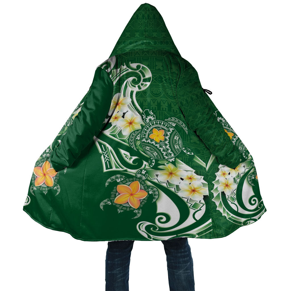 Bula Fiji Tapa Turtle Cloak Plumeria Fijian Masi Vonu Green
