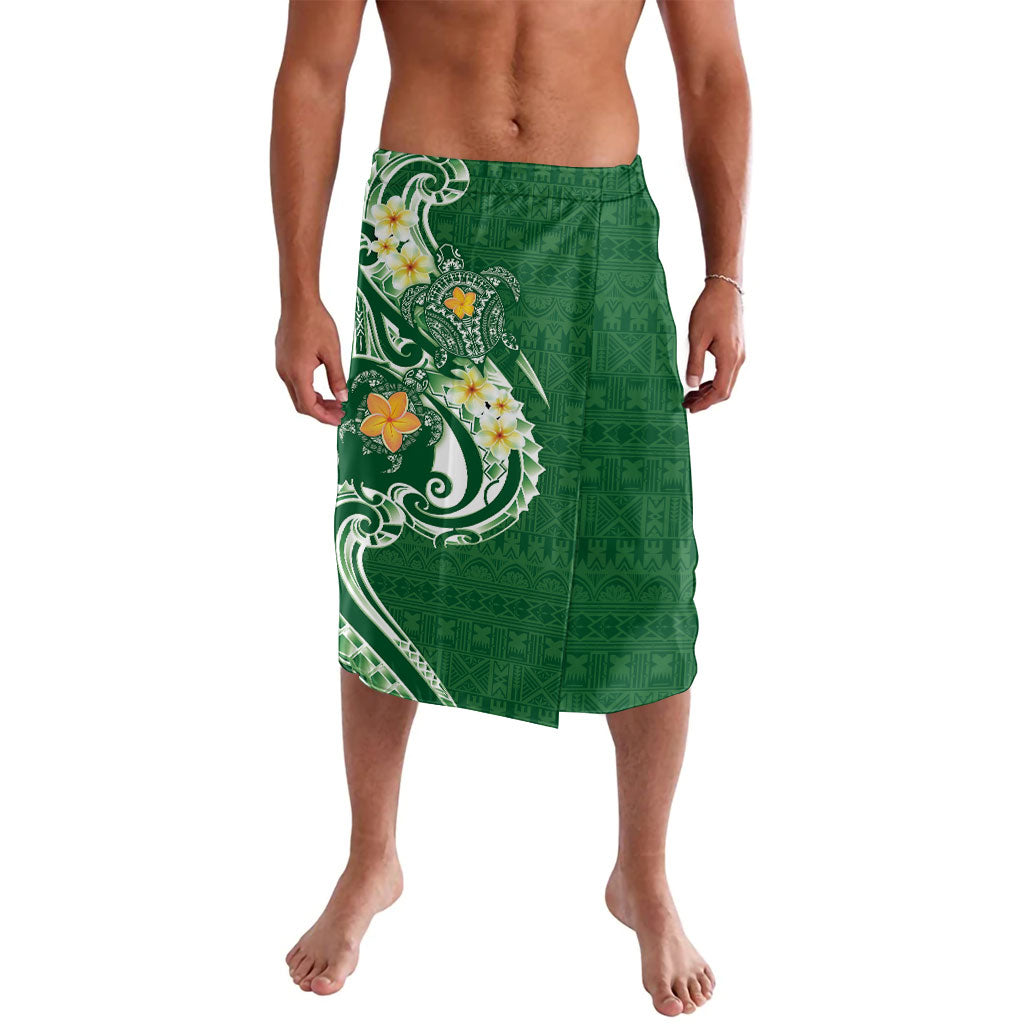 Bula Fiji Tapa Turtle Lavalava Plumeria Fijian Masi Vonu Green