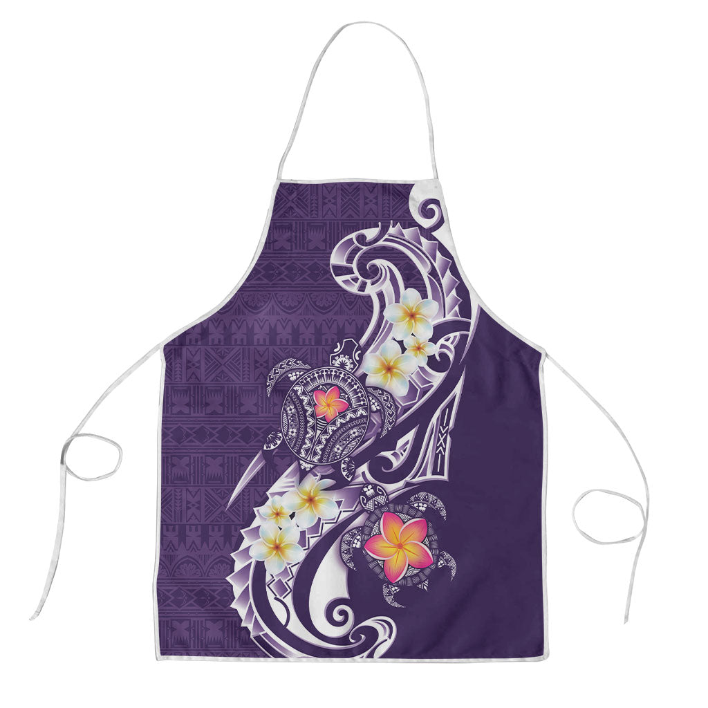 Bula Fiji Tapa Turtle Apron Plumeria Fijian Masi Vonu Purple