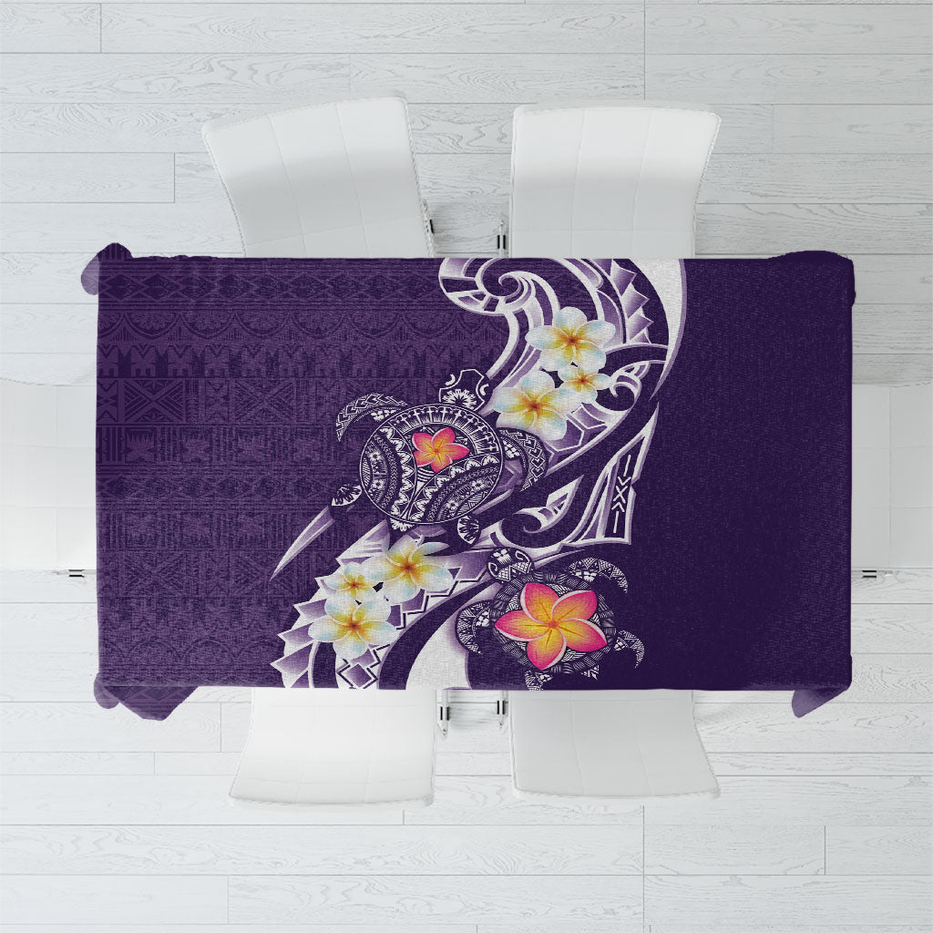 Bula Fiji Tapa Turtle Tablecloth Plumeria Fijian Masi Vonu Purple LT14 Purple - Polynesian Pride