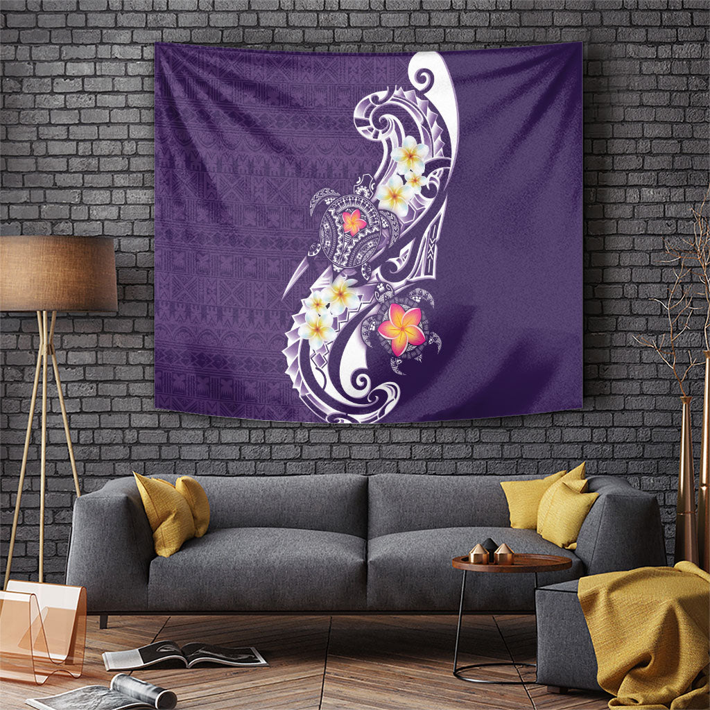 Bula Fiji Tapa Turtle Tapestry Plumeria Fijian Masi Vonu Purple